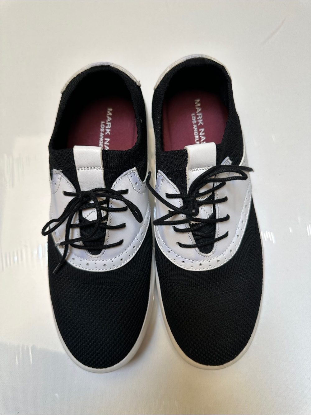 Mark Nason Los Angeles Casual women Black and White Slip On Sneaker Size 8